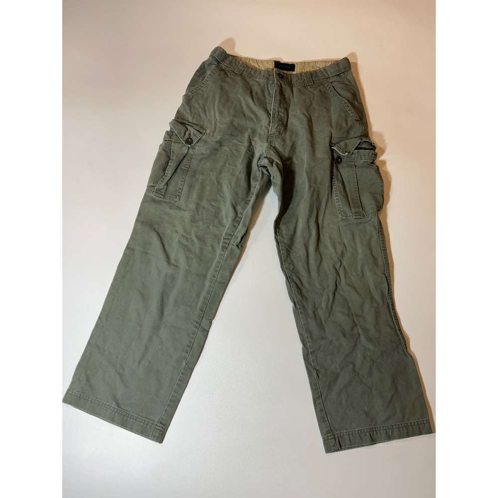 Express Cargo Pants Men's 32x30 Green Vintage Straight Leg Cotton